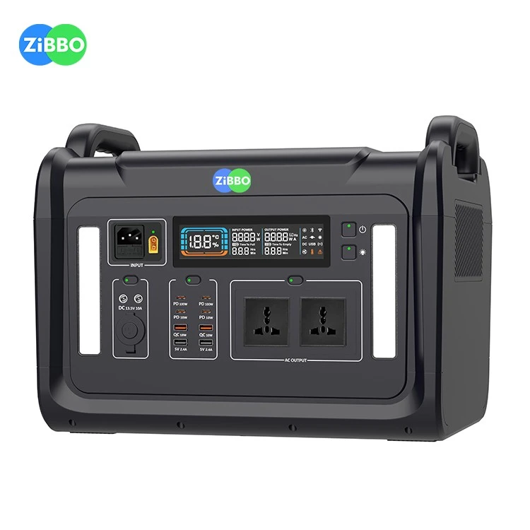 Outdoor Emergency Solar Power Station 2400W Portable Lithium Battery 2160Wh